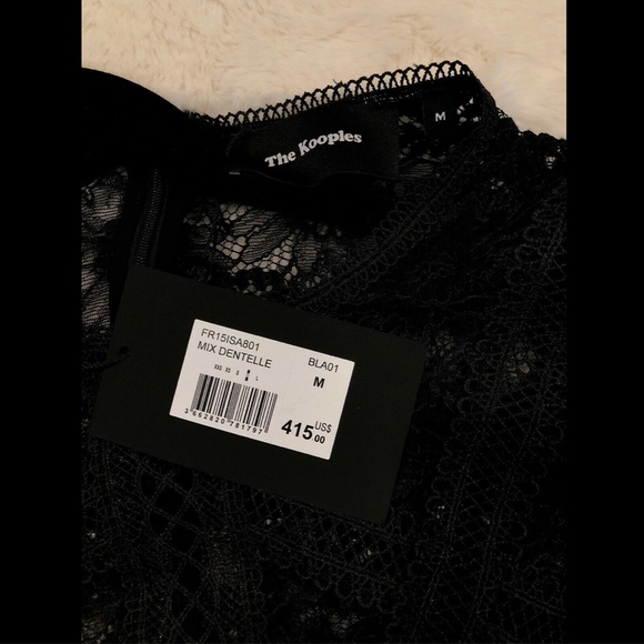 NWT $415 The Kooples Black Lace Dress SZ Medium - Picture 6 of 8